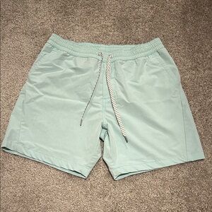 Mint Green Drawstring Swim Trunks